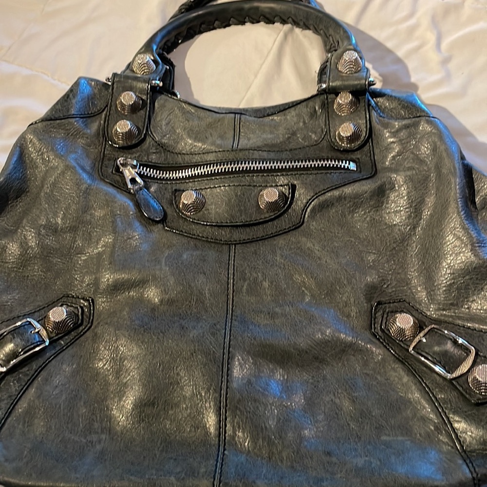 Beautiful leather gray Balenciaga Giant City bag/tote. Like motorcycle bag - Picture 3 of 16
